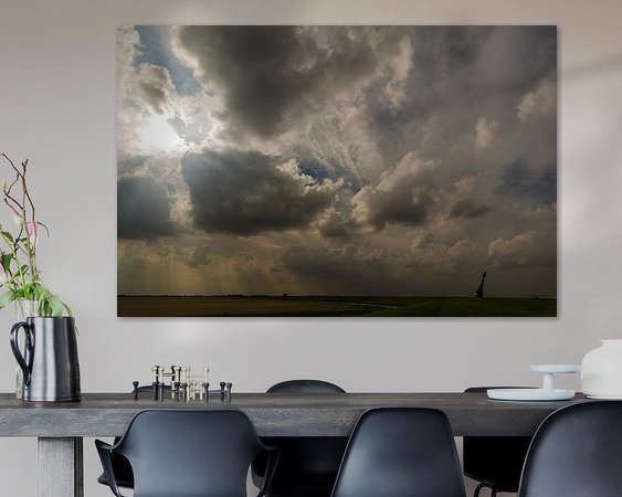 Voorbeeld van het werk in een kamer