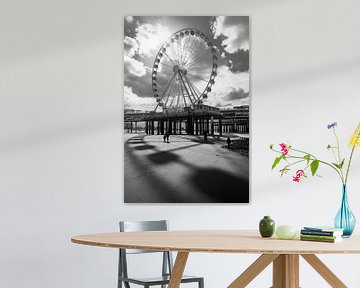 Scheveningen Ferris wheel b/w by Remco-Daniël Gielen Photography