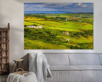 Het landschap van Noord-Ierland nabij Ballintoy