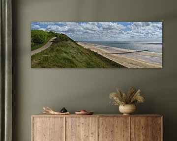 Panorama strand tussen Zoutelande en Dishoek van Zeeland op Foto