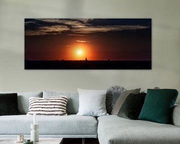 Zonsondergang Skyline Rotterdam van Rob van der Teen