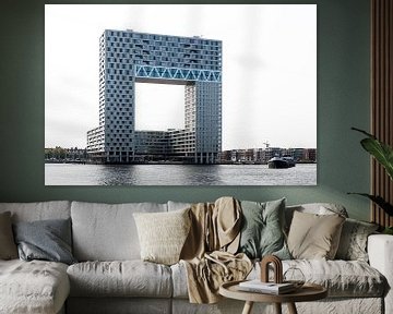 Appartementengebouw Pontsteiger aan het IJ in Amsterdam van Wim Stolwerk
