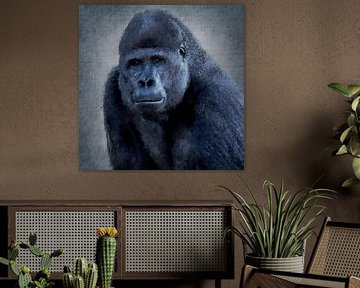 Portret van een gorilla (schilderij) van Art by Jeronimo