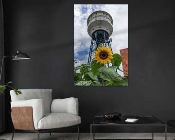 Sonnenblume für den Wasserturm in Goes von Patrick Verhoef