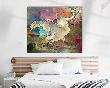 The Threatened Swan Jan Asselijn Rijksmuseum Abstract Modern Digital Art by Art By Dominic