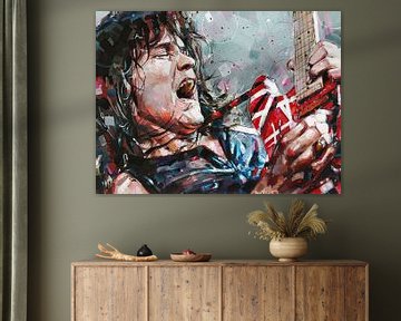 Eddie van Halen schilderij van Jos Hoppenbrouwers
