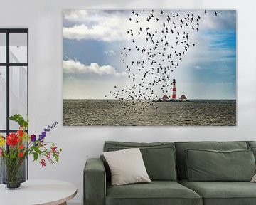 Troupeau d'oiseaux au large de Westerhever sur Annett Mirsberger