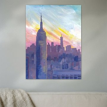 Empire State Building bei Sonnenuntergang mit Blick über Manhattan