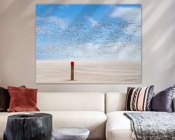 Vue à vol d'oiseau dans une tempête de sable sur Jan Huneman