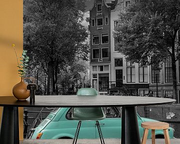 Vintage Fiat 500 vintage car in Amsterdam