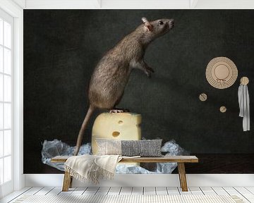 Ratte mit Käse von Carolien van Schie