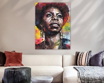 Nina Simone painting by Jos Hoppenbrouwers