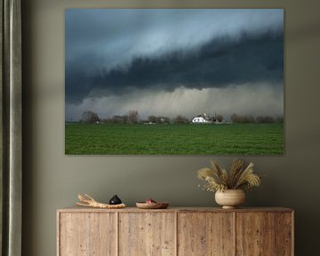 Farm with approaching storm by Paul Begijn