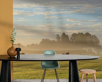 Horses in the fog. by Sander van der Werf