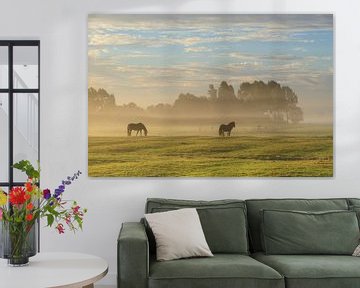 Paarden in de mist. van Sander van der Werf