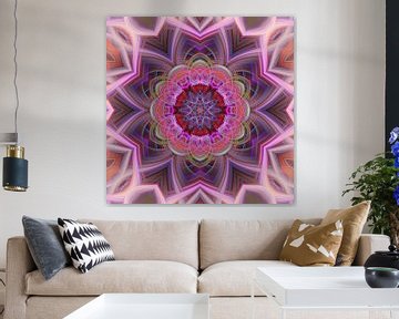 Mandala in roze van Sabine Wagner