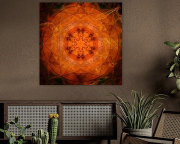 Mandala-oranje van Sabine Wagner