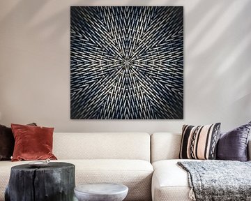 Mandala blue and grey by Sabine Wagner