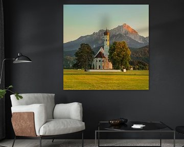 Wallfahrtskirche St.Coloman bei Sonnenuntergang,  Allgäu, Bayern, Deutschland von Markus Lange