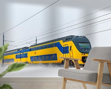 Intercity train driving through the snow by Sjoerd van der Wal Photography