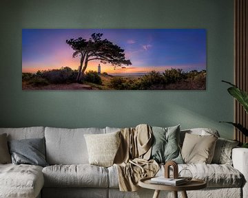 Aube au phare de Dornbusch sur l'île de Hiddensee. Photo panoramique. sur Voss Fine Art Fotografie