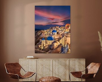 Soirée sur Santorin en Grèce sur Voss Fine Art Fotografie