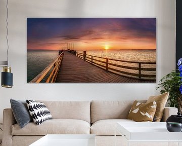 Pier Scharbeutz in de ochtend van Voss Fine Art Fotografie