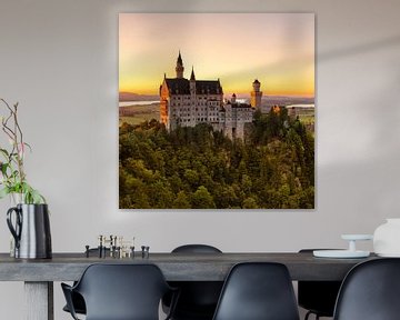 Schloss Neuschwanstein bei Sonnenuntergang, Allgäu, Bayern, Deutschland von Markus Lange