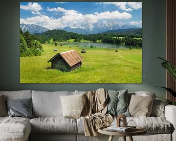 Geroldsee und Karwendelgebirge im Sommer, Bayern, Deutschland von Markus Lange