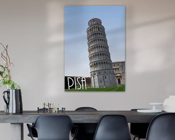Vintage Poster, Pisa, Italië van Discover Dutch Nature