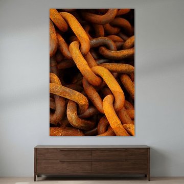 Grove roestige scheepskettingen