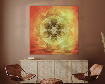 Mandala zonsondergang aan zee