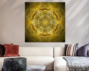 Mandala zonnig geel van Sabine Wagner