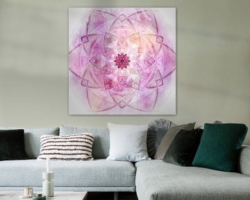 Mandala-ster in roze en roze van Sabine Wagner