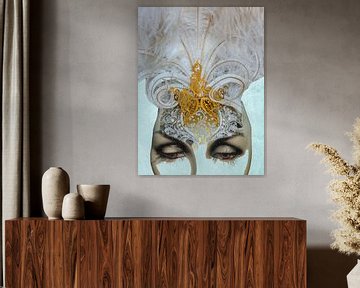 The face with the feather headdress von Gabi Hampe