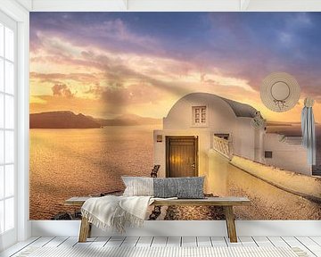 Zonsopgang over de zee in Griekenland van Voss fotografie