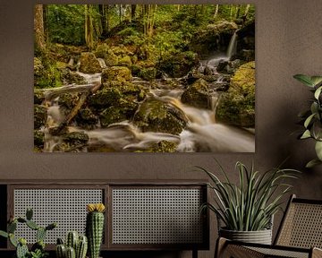 Cascade des Nutons: Ein kleiner Wasserfall in den Ardennen im Herbst von Bert Beckers