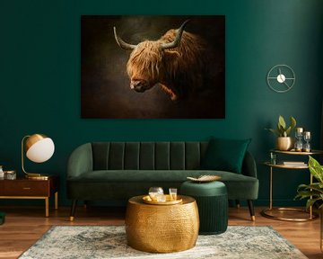Portrait Of A Highland Cow by Diana van Tankeren