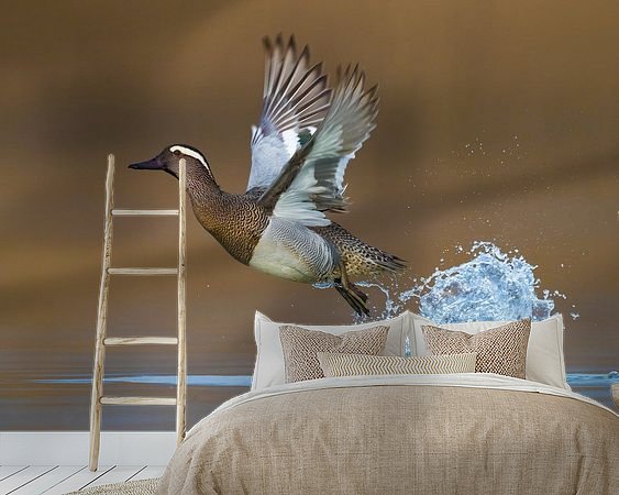 Voorbeeld van het werk in een kamer