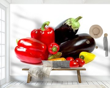 Groente geïsoleerd op een witte achtergrond van Carola Schellekens