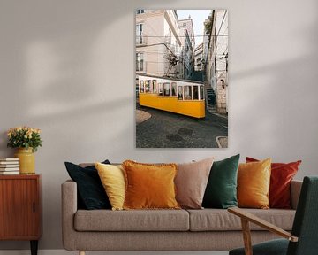 Lisbon yellow tram (Ascensor da Bica) by Michiel Dros