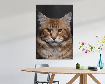 Close-up of a Maine Coon cat by Nikki IJsendoorn