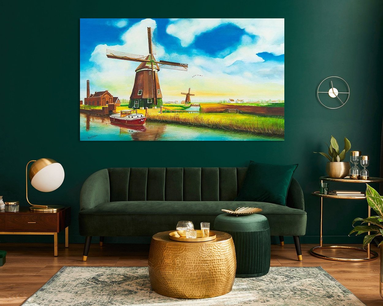 Voorbeeld van het werk in een kamer