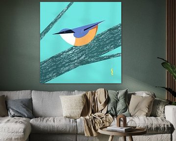 Nuthatch graphic modern