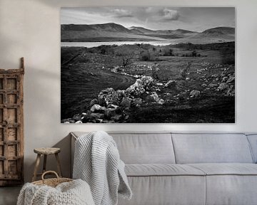 Irish landscape in black and white