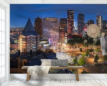 Rotterdam Blaak night panorama by Jeroen Lagerwerf