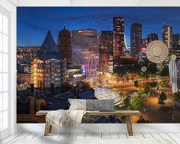 Rotterdam Blaak night panorama by Jeroen Lagerwerf