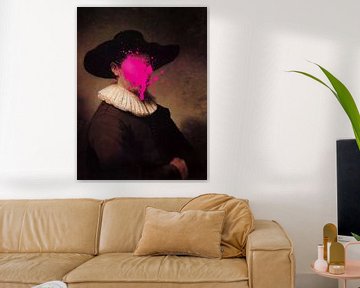 Rembrandt Herman Doomer with pink paint stain by Maarten Knops