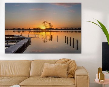 Zonsopkomst bij Reeuwijkse plassen van Rinus Lasschuyt Fotografie