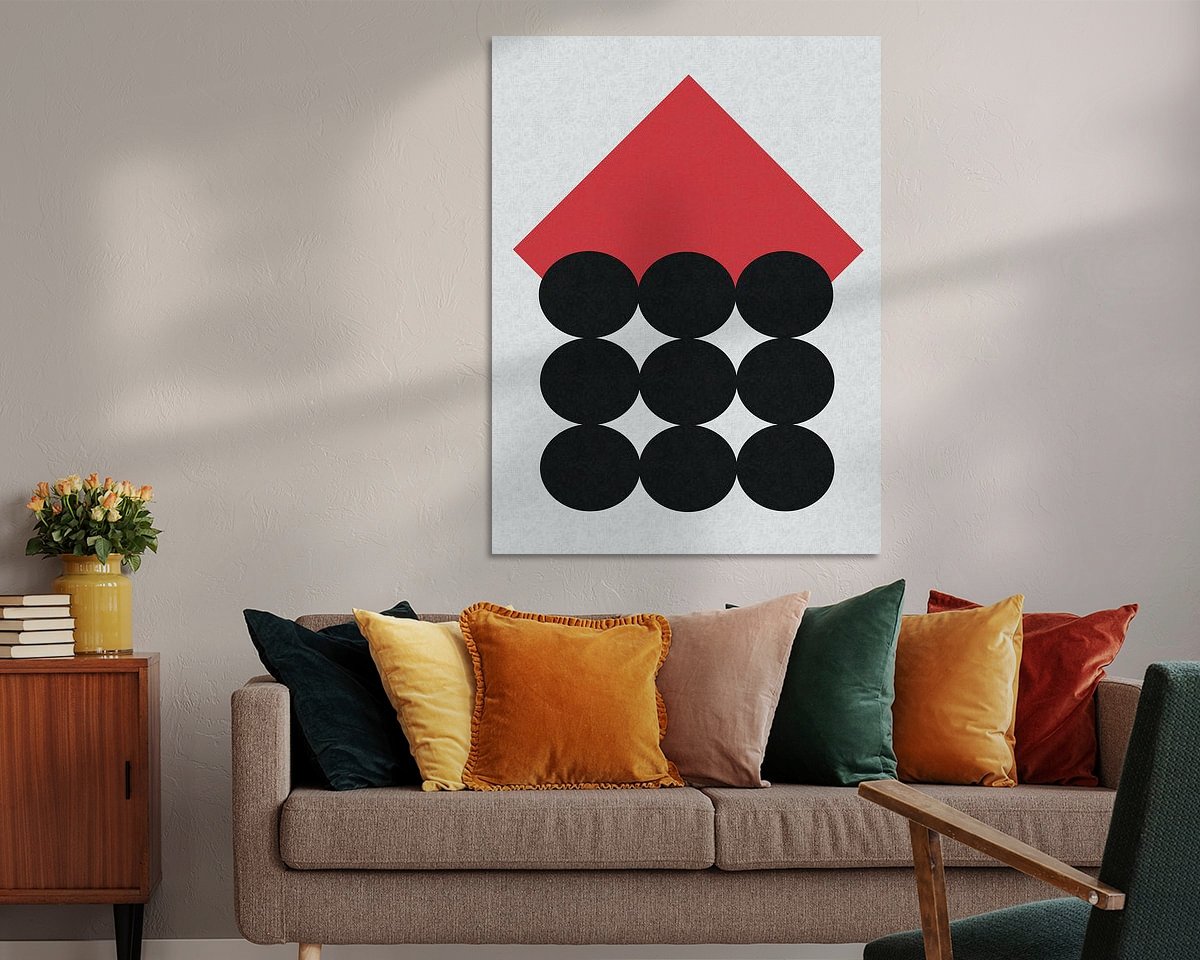 Voorbeeld van het werk in een kamer